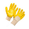 Wholesale Oil-Proof Cotton Liner Yellow Nitrile Fully Coated Work Gloves